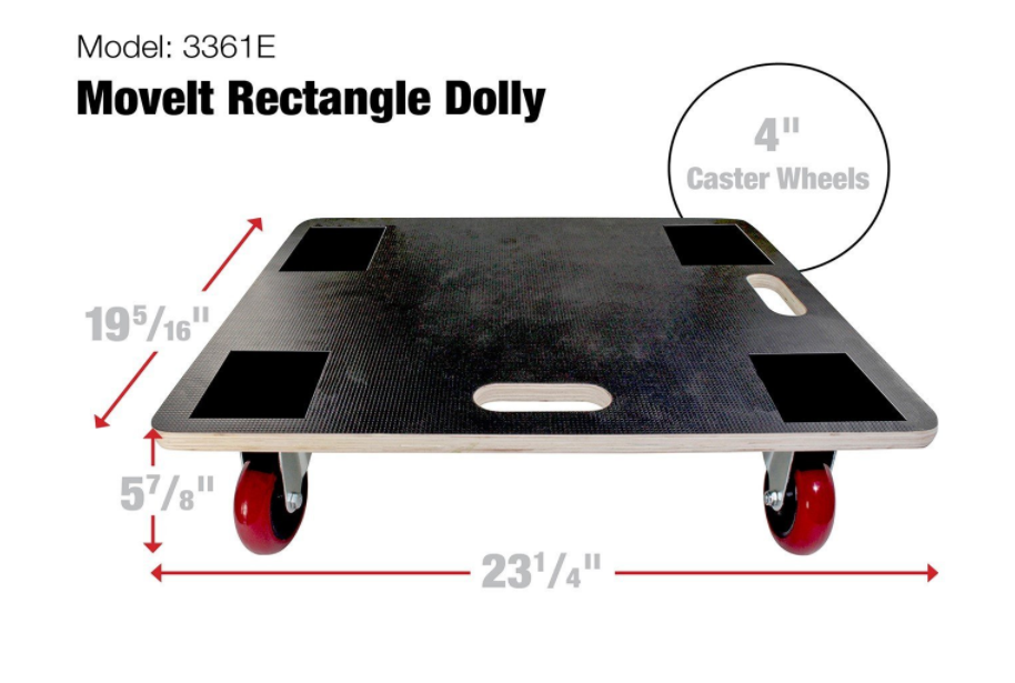 Move-It 3361 Premier 23-Inch x 19-Inch Rectangle Wood Platform Dolly