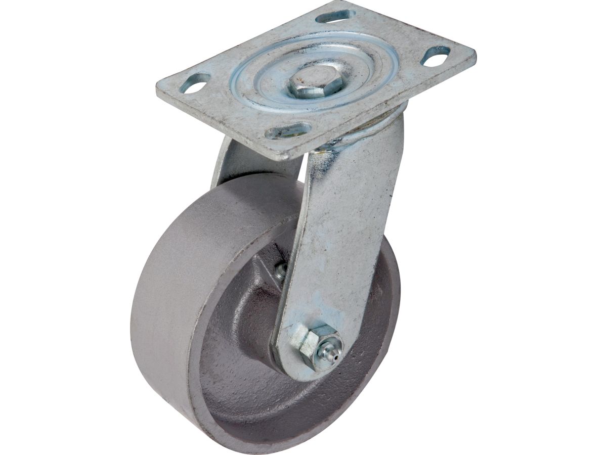 5 Inch Cast Iron Swivel Caster, 800-lb Load Capacity