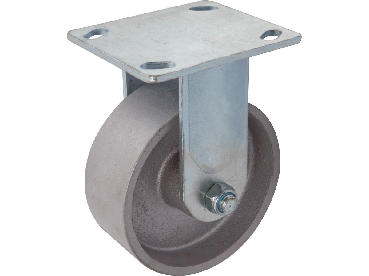 5 Inch Cast Iron Rigid Caster, 800-lb Load Capacity