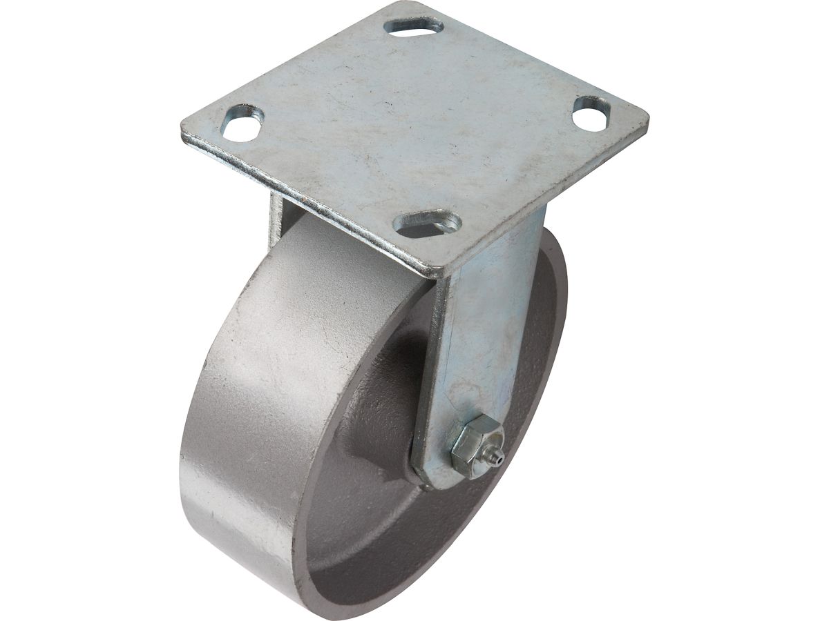 6 Inch Cast Iron Rigid Caster, 900-lb Load Capacity