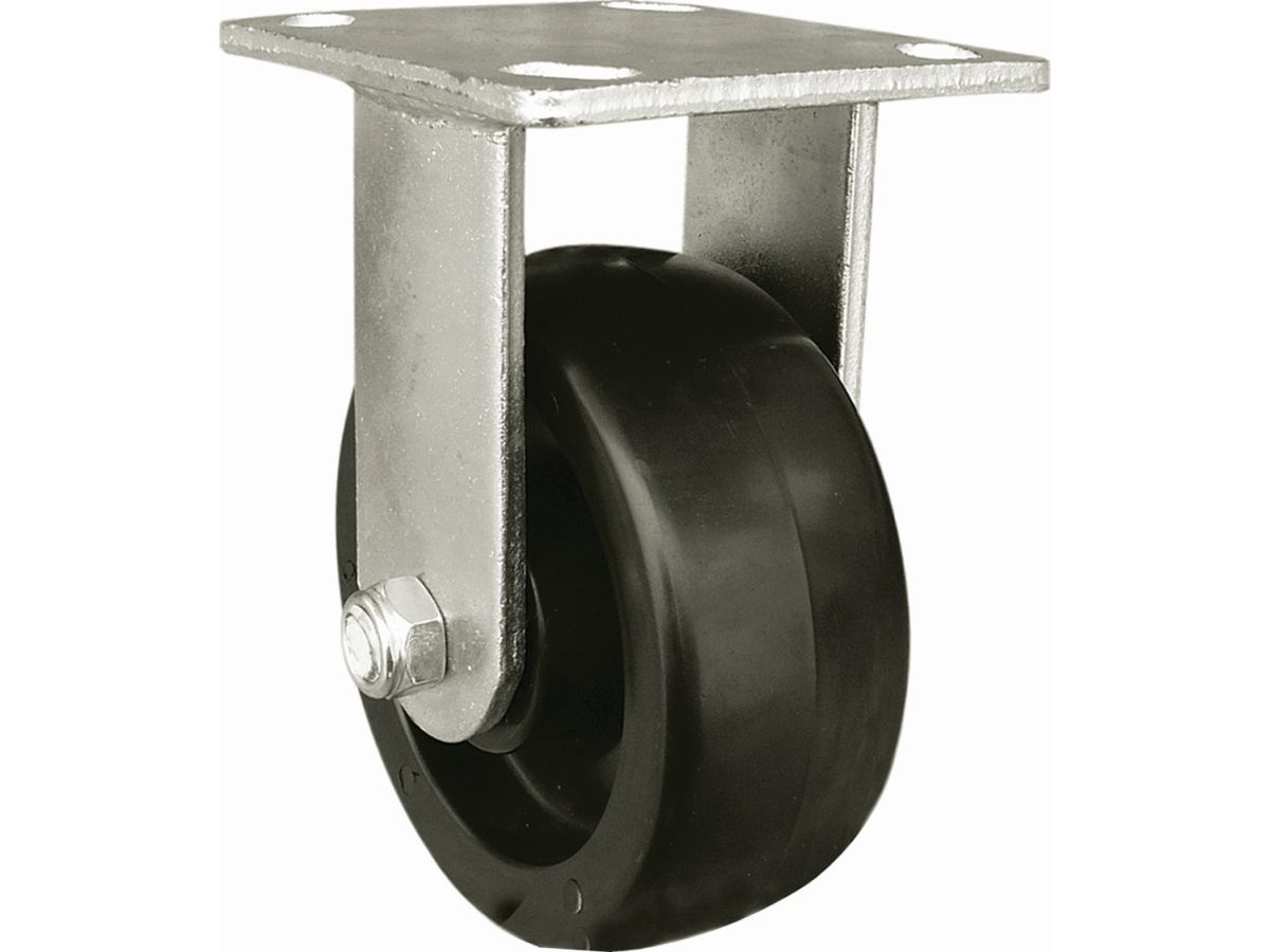 6-Inch Polypropylene Wheel Rigid Plate Caster, 500-lb Load Capacity