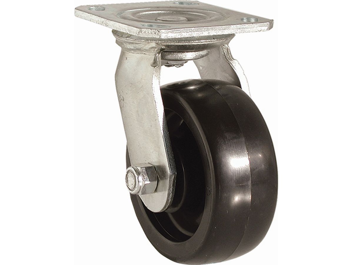 6-Inch Polypropylene Wheel Swivel Plate Caster, 500-lb Load Capacity