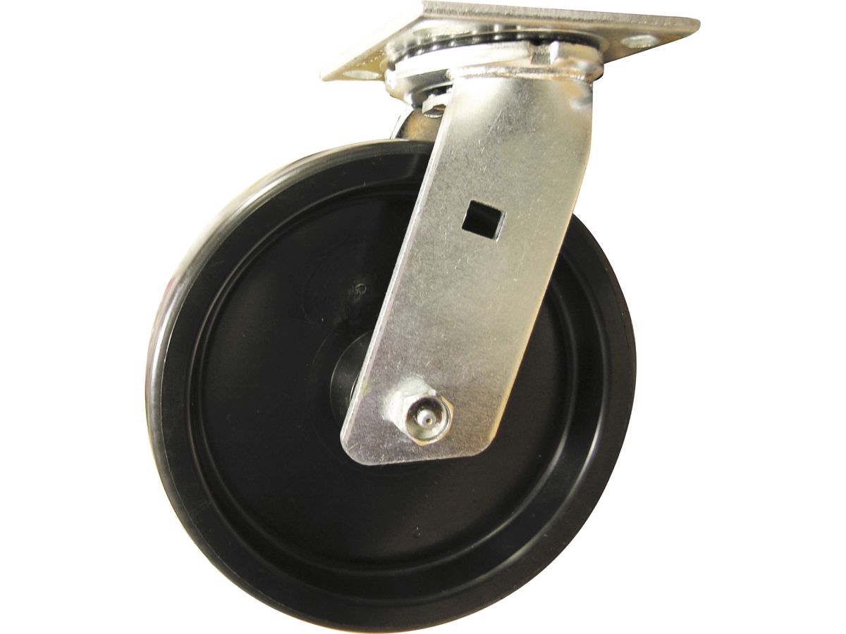 8-Inch Polypropylene Swivel Caster, 600-lb Load Capacity