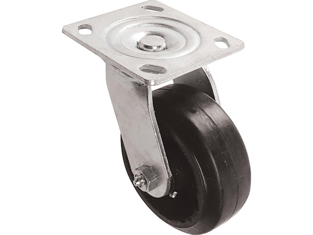 5-Inch Soft Rubber Swivel Caster, 330-lb Load Capacity