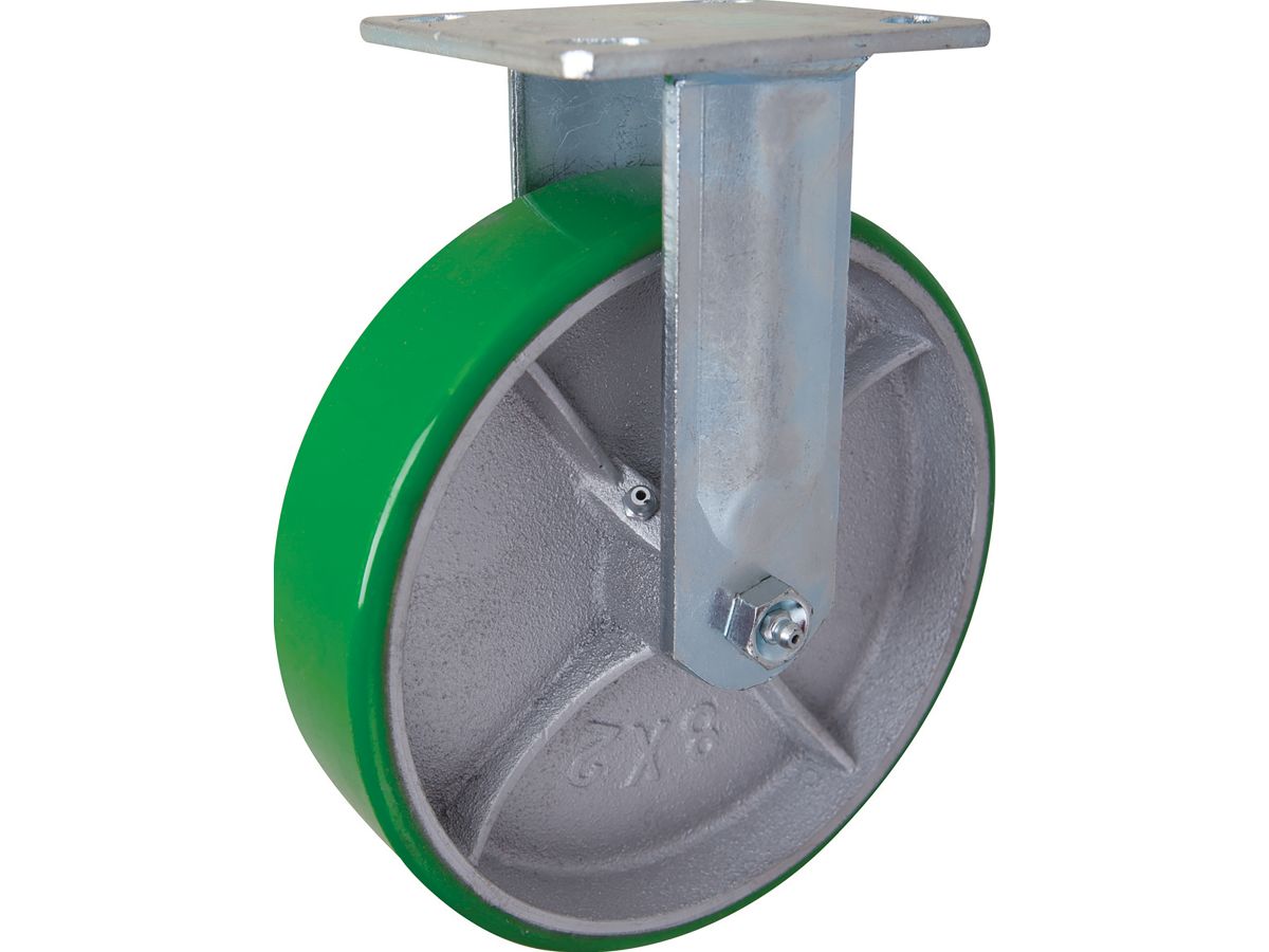 8-Inch Polyurethane Rigid Caster, 1000-lb Load Capacity