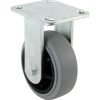Roue en caoutchouc de 4 pouces sur le moyeu de polypropylène Rigid Caster, capacité de charge de 300 lb