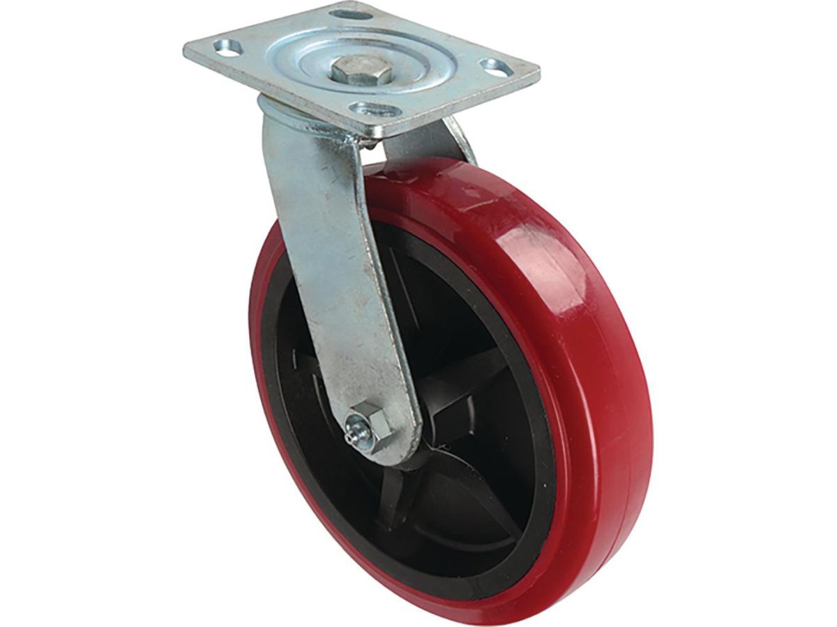 8-Inch Polyurethane Swivel Caster, 900-lb Load Capacity