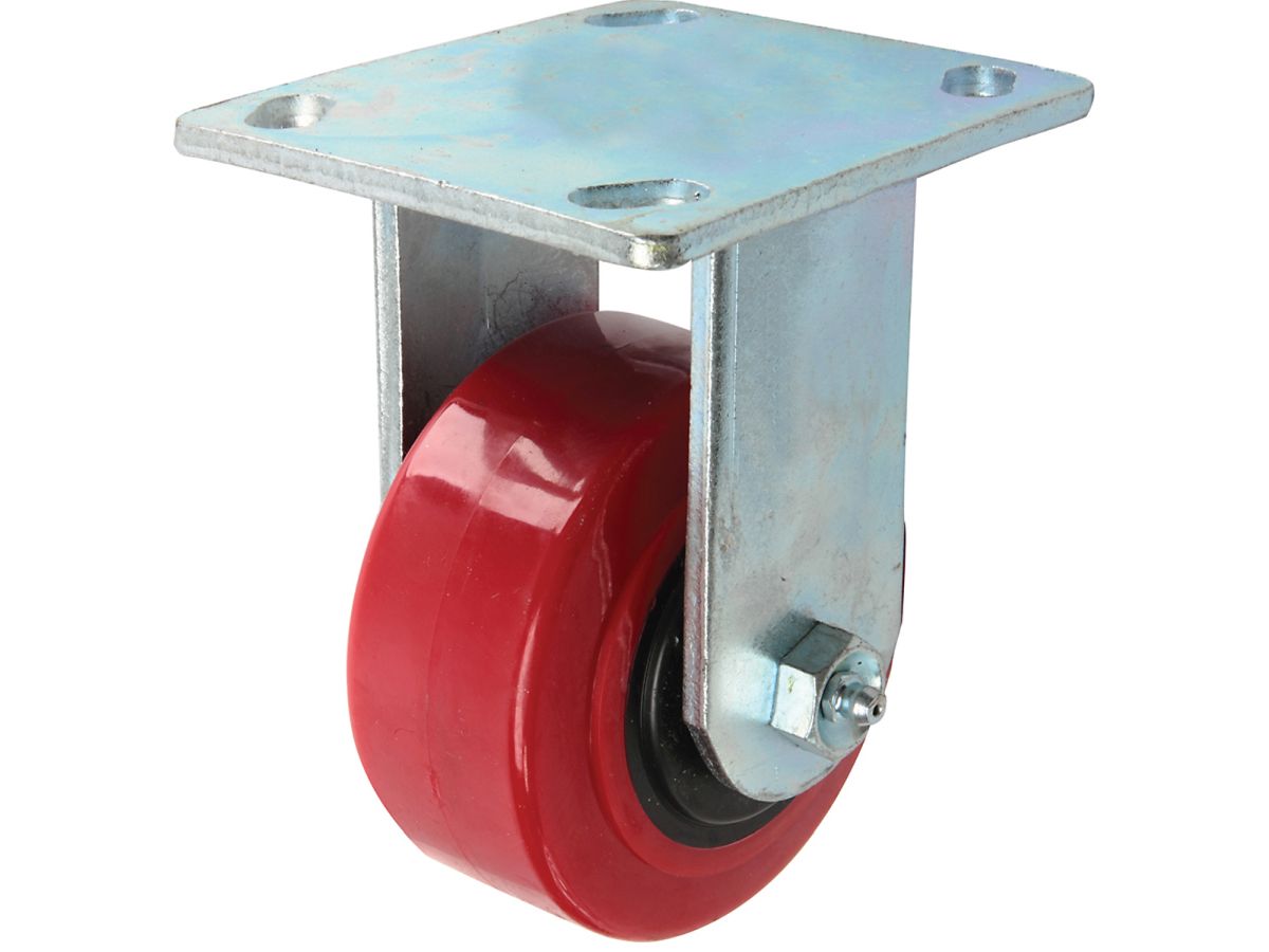 4-Inch Polyurethane Rigid Caster, 600-lb Load Capacity