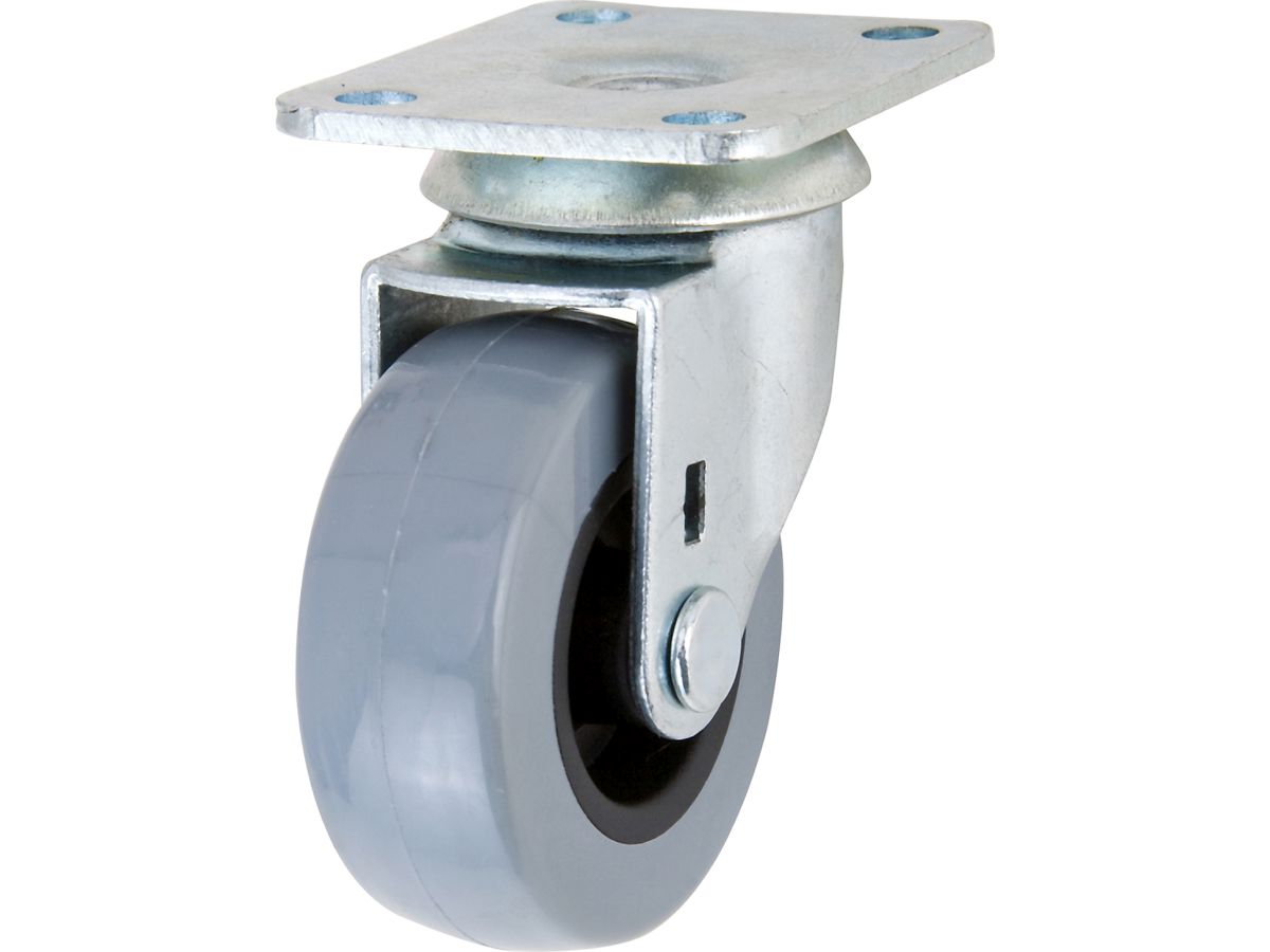 2-Inch Medium Duty Plate Caster, 88-lb Load Capacity