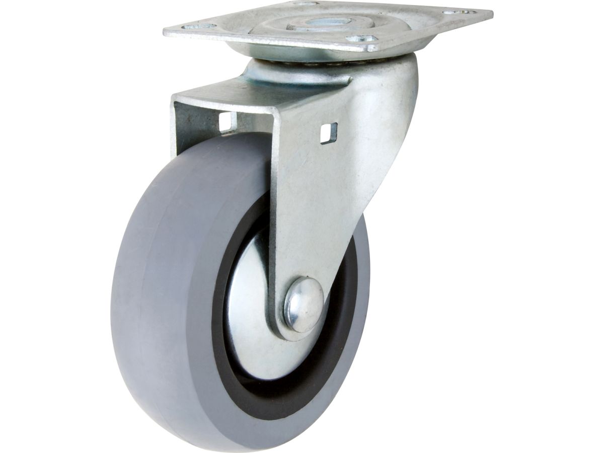 3-Inch Medium Duty Plate Caster, 121-lb Load Capacity