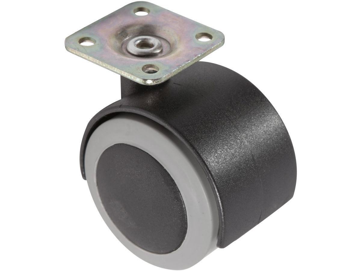 2-Inch Swivel Soft Tread Furniture Caster Plate Mount