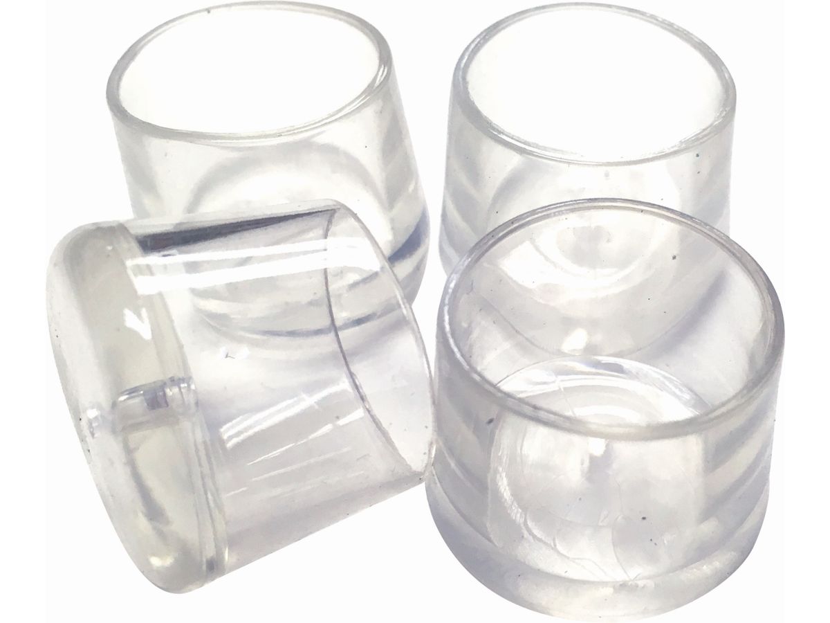 3/4-Inch Clear Plastic Leg Tips, 4-Pack