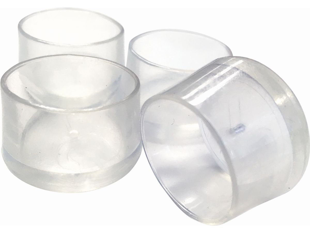1-Inch Clear Plastic Leg Tips, 4-Pack