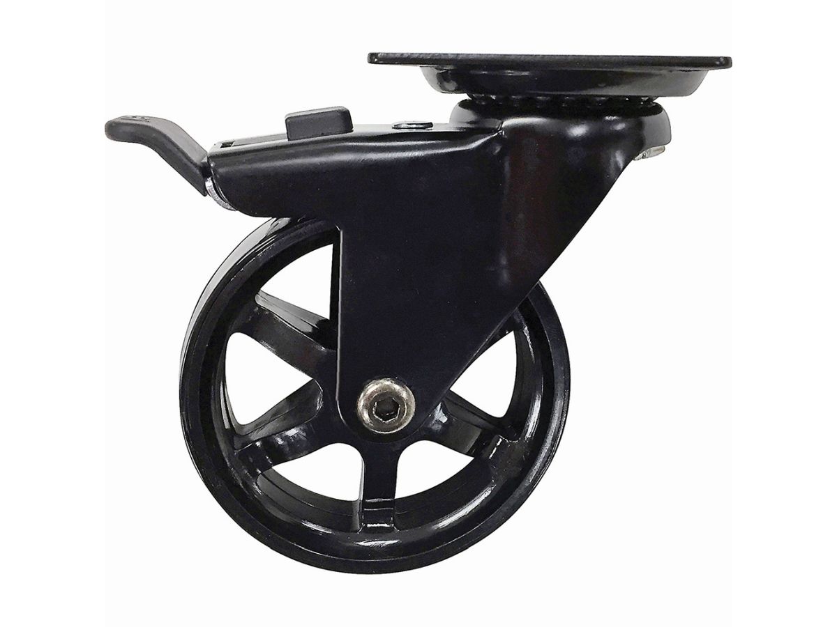 3 Inch Mag Designer Casters, Black Bling w/Brake