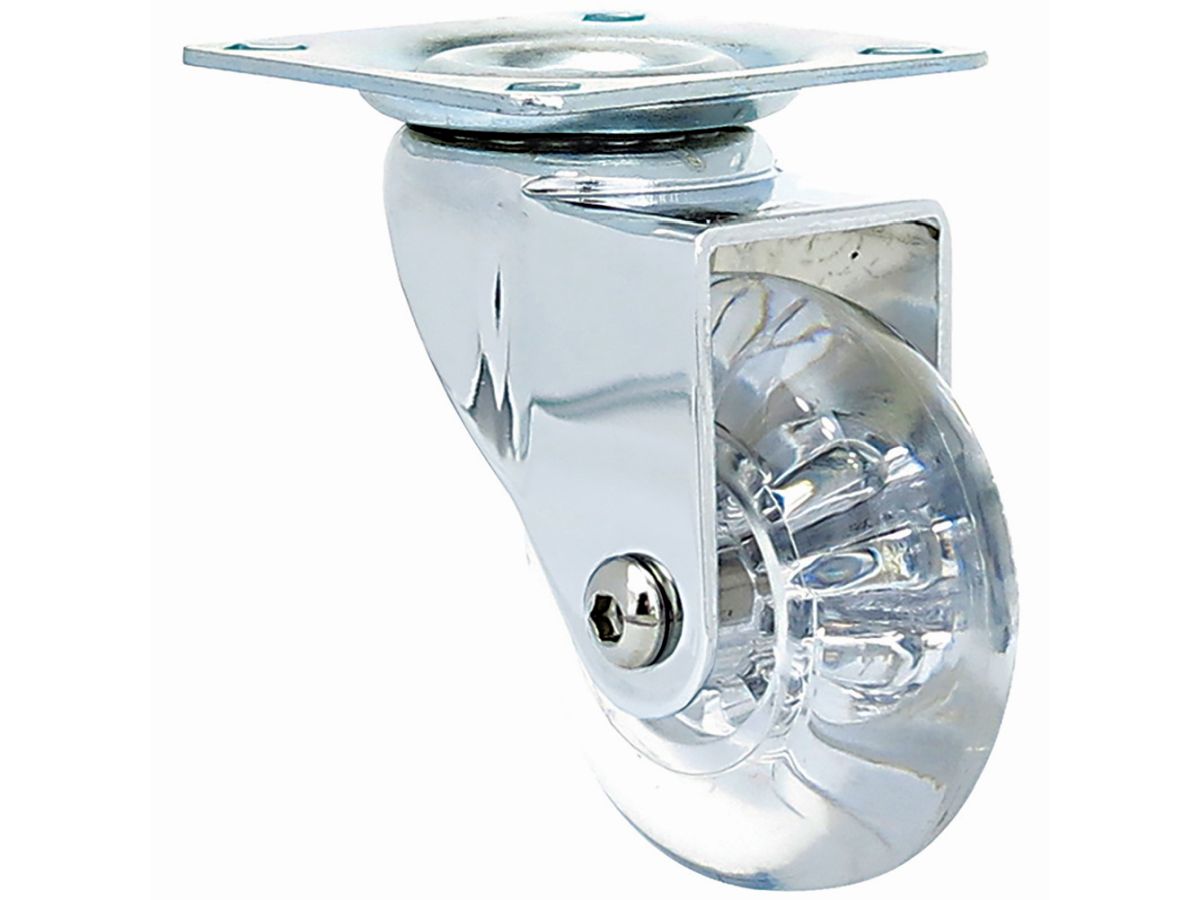 1-3/8 Inch Clear Designer Casters, Mini Jewel 2-Pack