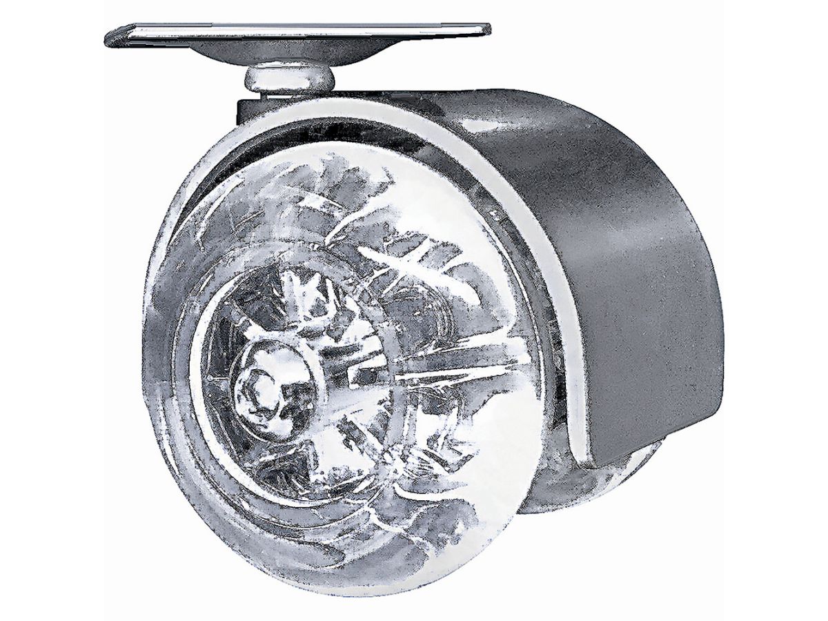 2 Inch Clear Designer Casters, Twin-Jewel
