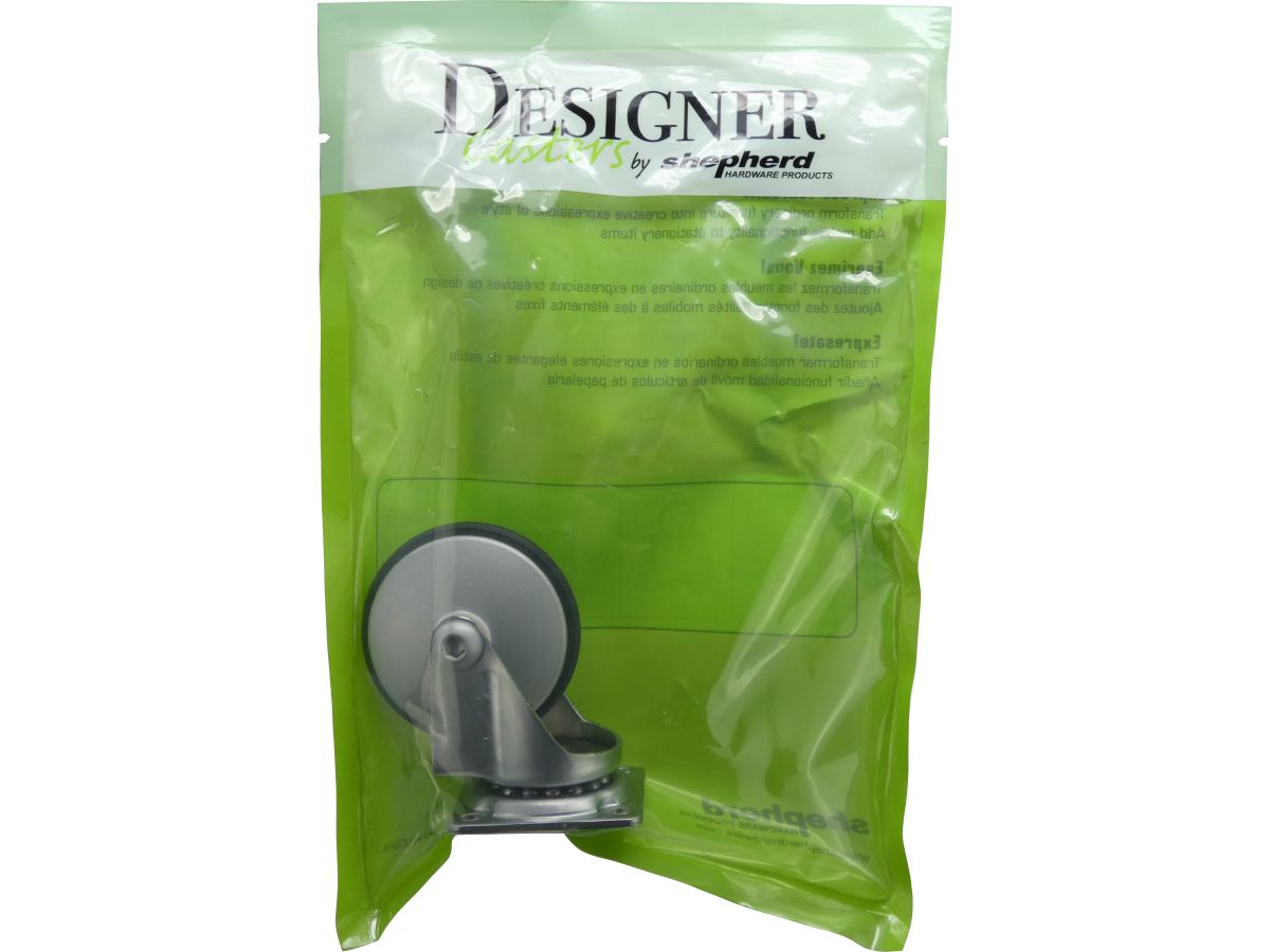 2 Inch Saucer Designer Casters, Aluminum Petite