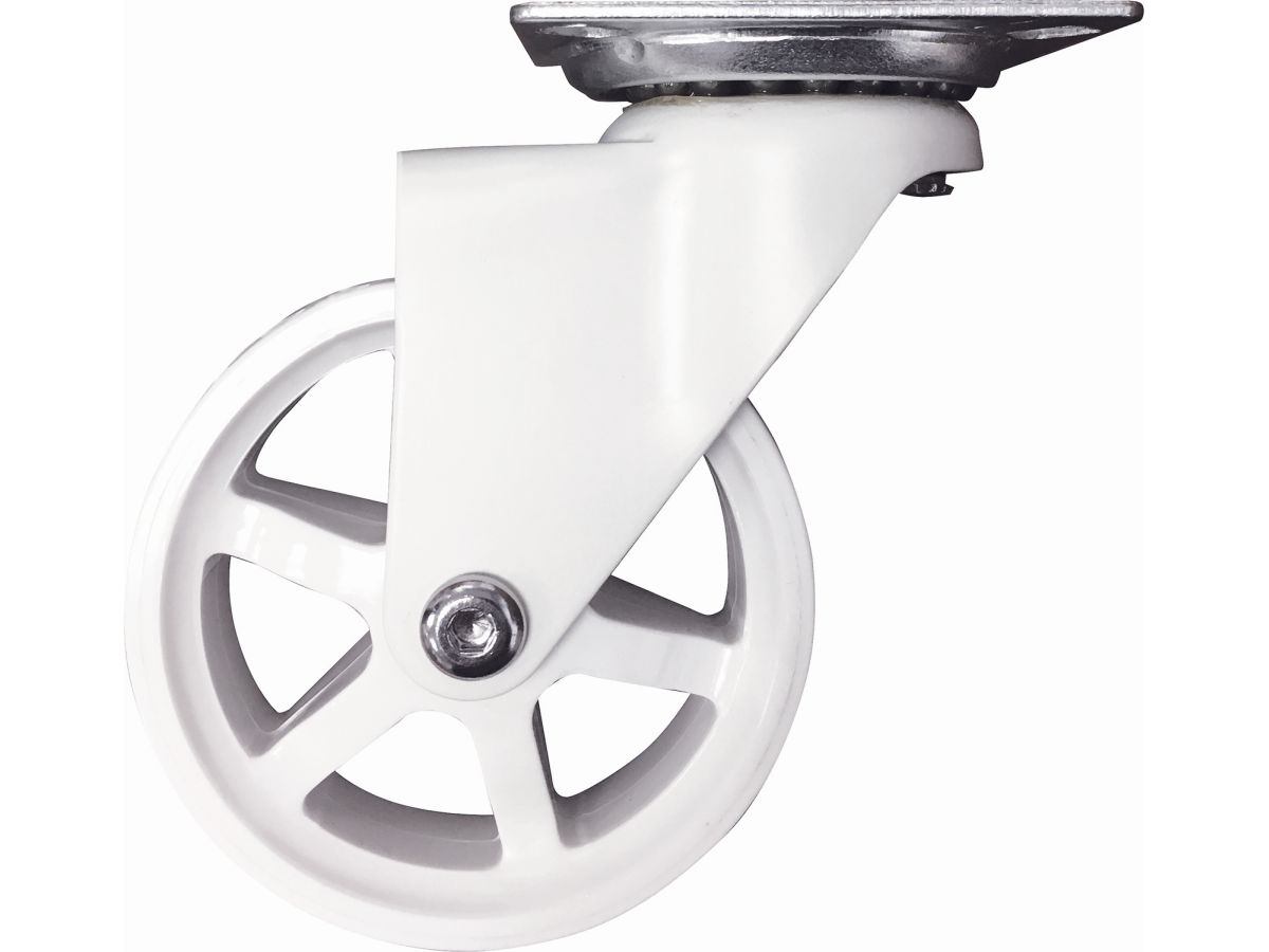 3 Inch Mag Designer Casters, White Bling w/Brake