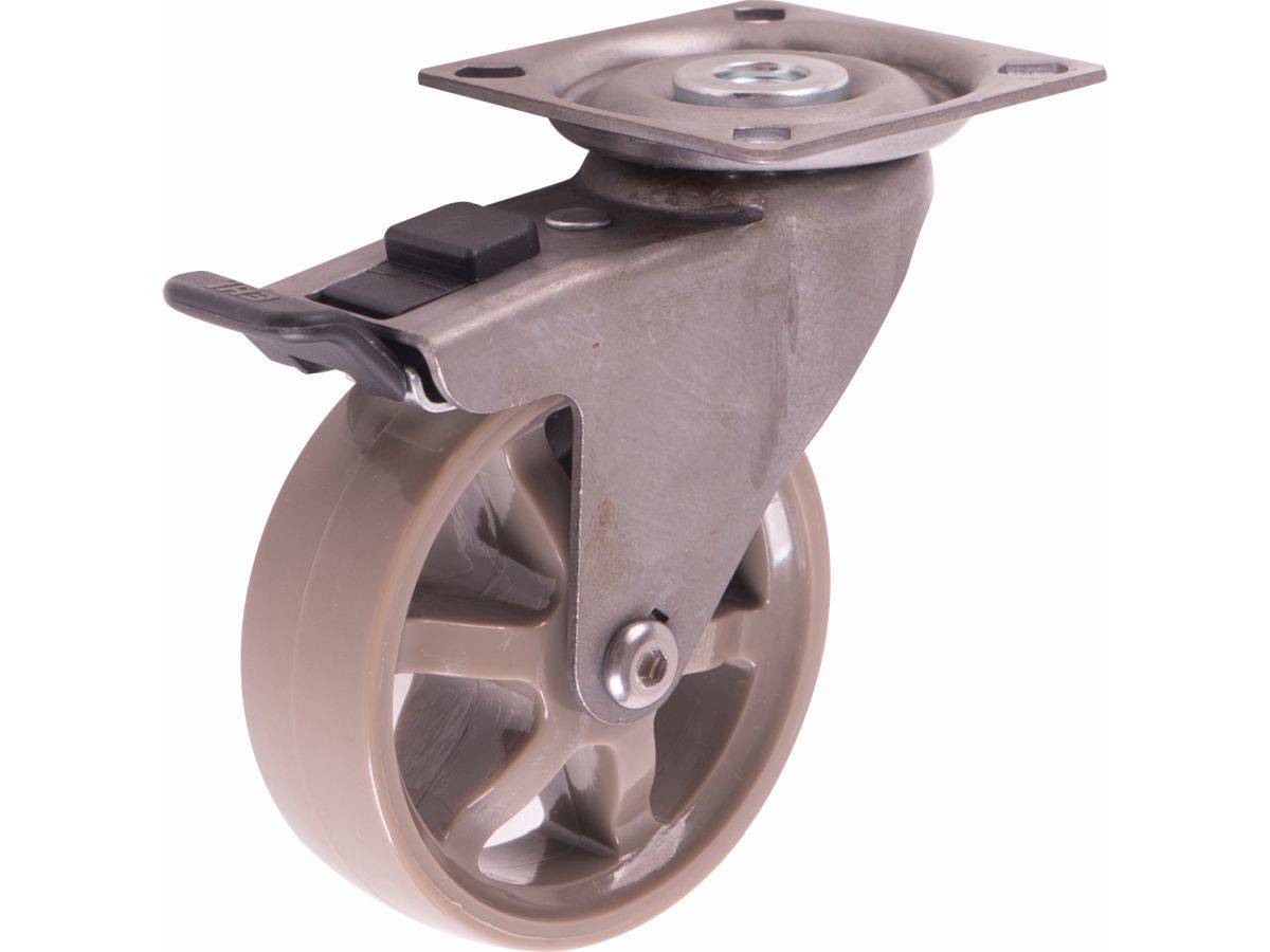 3 Inch Mag Designer Casters, Raw Bling w/Brake