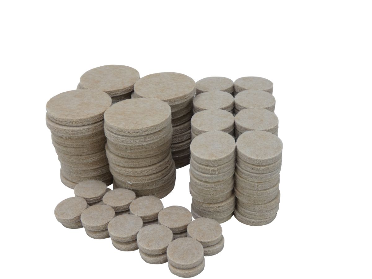 Felt Gard Value Pack Assorted Sizes, 132-pcs. Beige