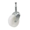 2-Inch Plastic Swivel Stem, Silver & White Caster, 2-Pack