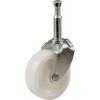 1-1/4-inch Plastique Swivel Stem, Silver and White Caster, 4-Pack