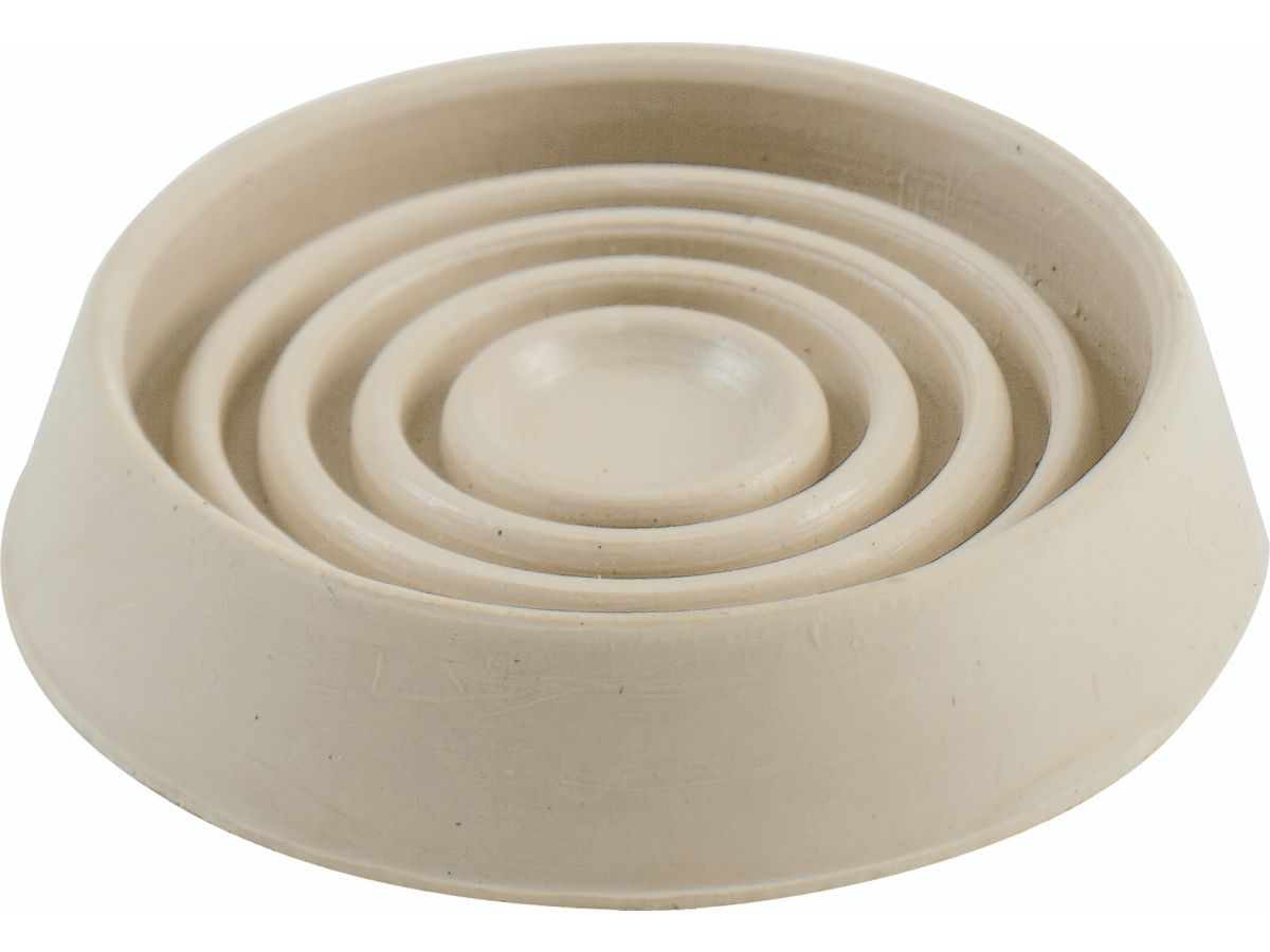 3-Inch Round Rubber Furniture Cups, Off White, 2-Pack