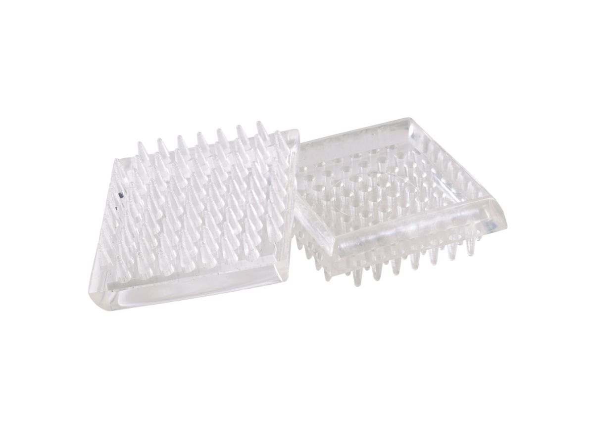 1-7/8-Inch Spiked Furniture Cup, Clear Plastic, 4-Pack