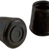 5/8-Inch Inside Diameter Rubber Leg Tips, 4-Pack, Noir