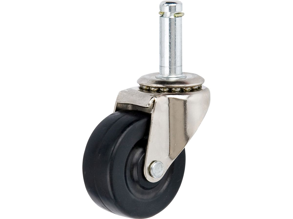 2-Inch Stem Caster, Soft Rubber Wheel, 7/16-Inch x 1-7/16-Inch Stem, 80-lb Load Capacity