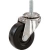 2-Inch Stem Caster, Soft Rubber Wheel, 3/8-Inch Stem Diamter, 80-lb Load Capacity