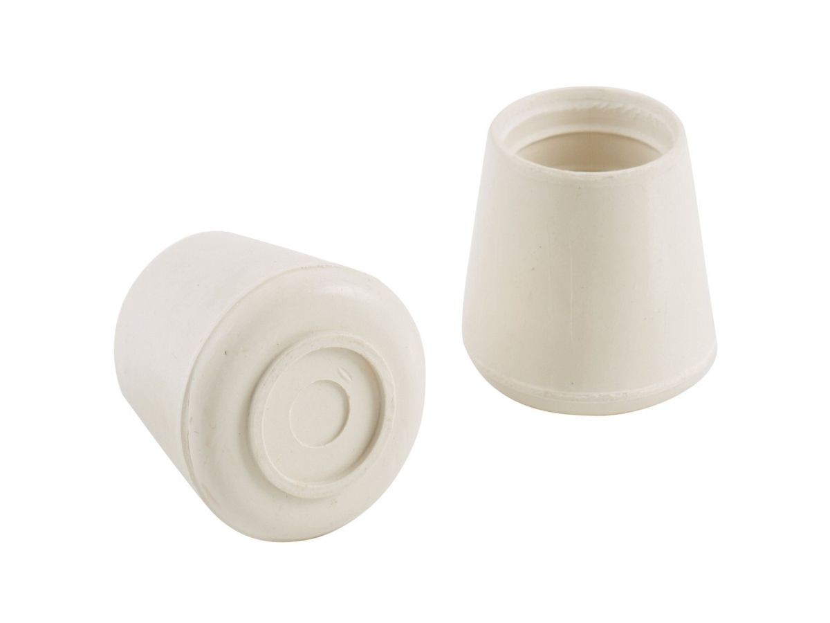 1-1/4-Inch Inside Diameter Rubber Leg Tips, 2-Pack, White