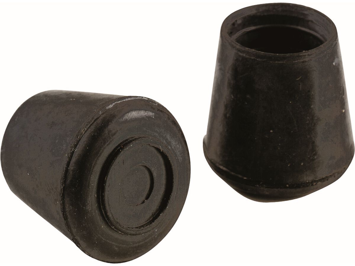 1-1/4-Inch Inside Diameter Rubber Leg Tips, 2-Pack, Black