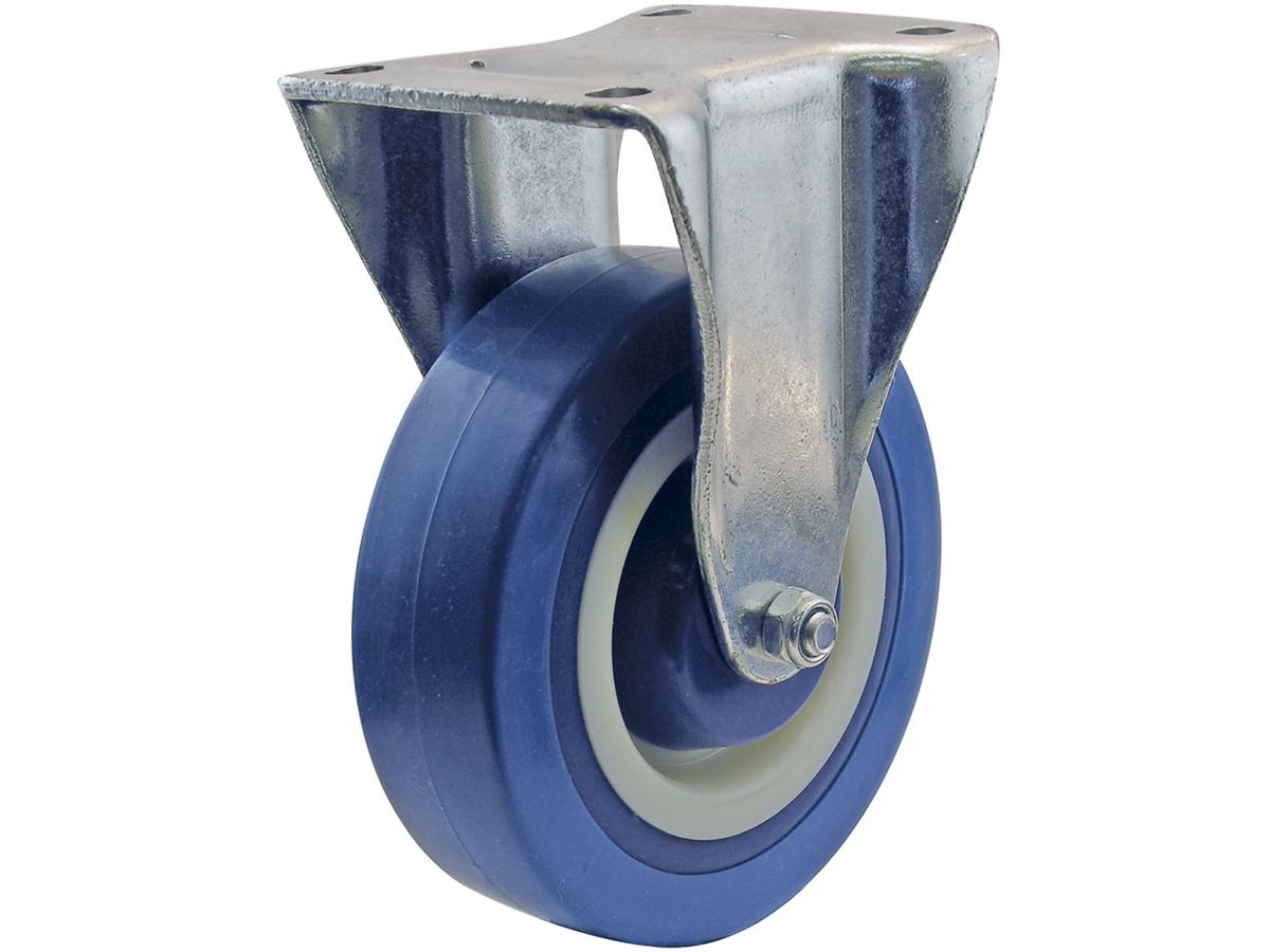 5-Inch Rigid Blue Polyamide Wheel Plate Mount