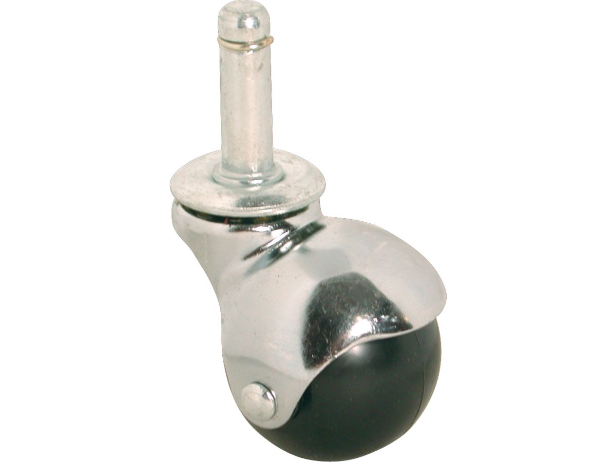 2-Inch Office Chair Stem Caster, Bright Chrome, Hooded Ball, Bulk