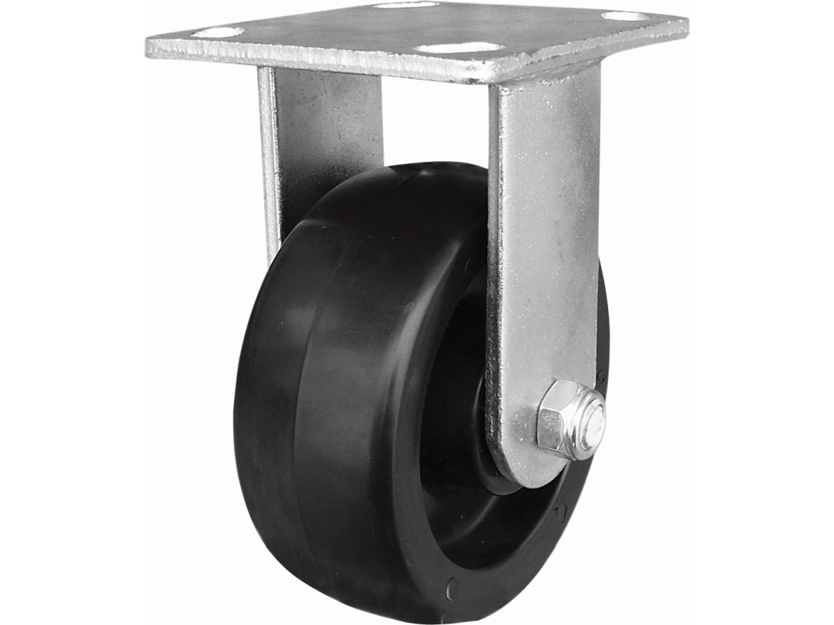 5-Inch Polypropylene Wheel Rigid Plate Caster, 500-lb Load Capacity
