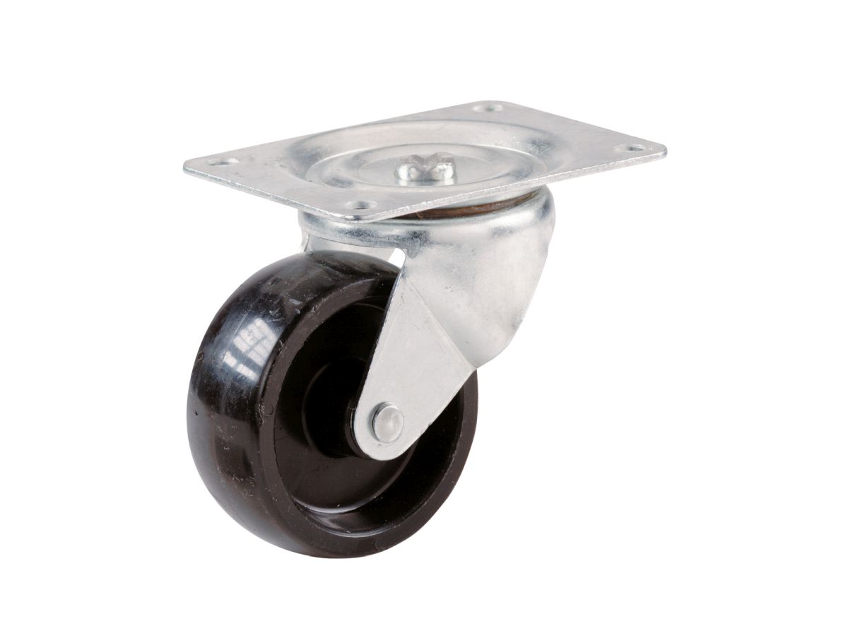 2-Inch Polypropylene Wheel Swivel Plate Caster, 125-lb Load Capacity