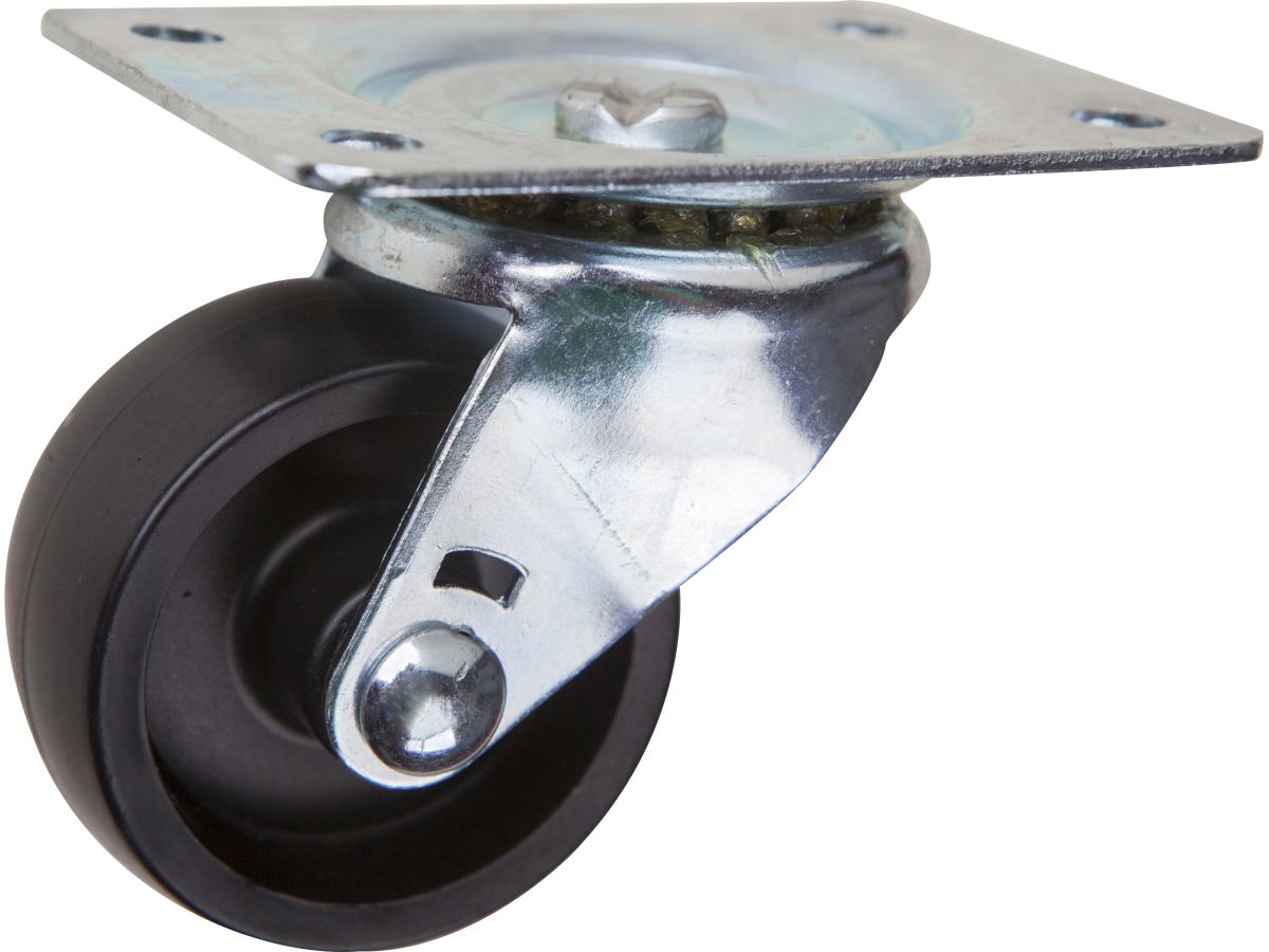 2-1/2-Inch Polypropylene Wheel Swivel Plate Caster, 175-lb Load Capacity