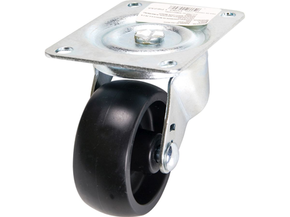 3-Inch Swivel Plate Polypropylene Caster, 210-lb Load Capacity