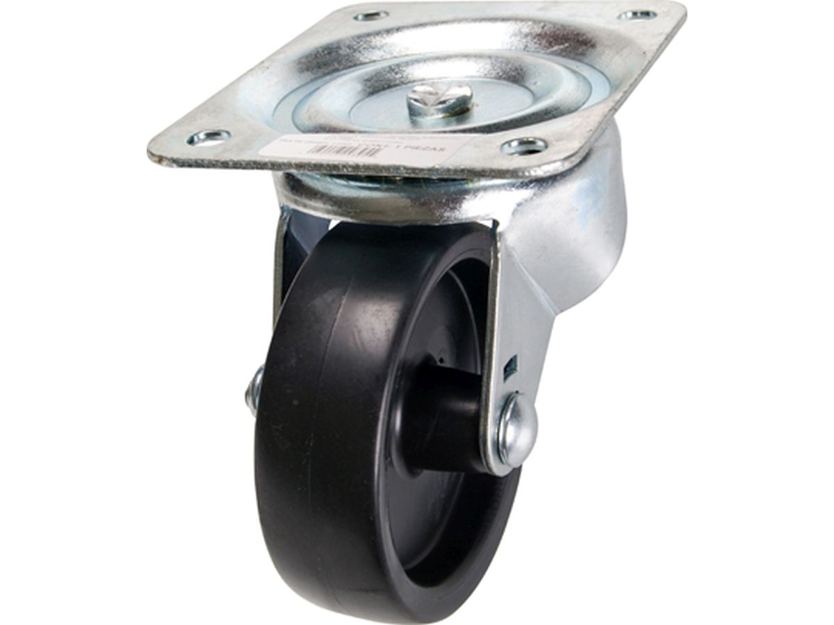 4-Inch Swivel Plate Polypropylene Caster, 255-lb Load Capacity