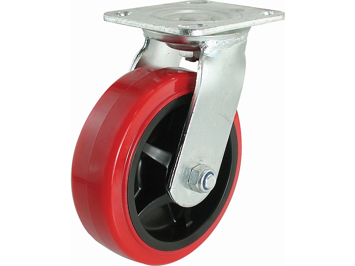 6-Inch Polyurethane Swivel Caster, 900-lb Load Capacity