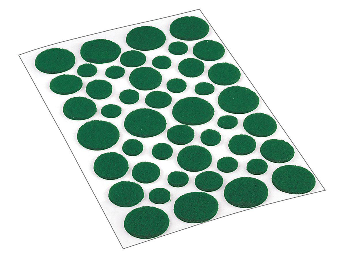 Self-Adhesive Felt Surface Protection Pads, Assorted Sizes, 46-Count, Green
