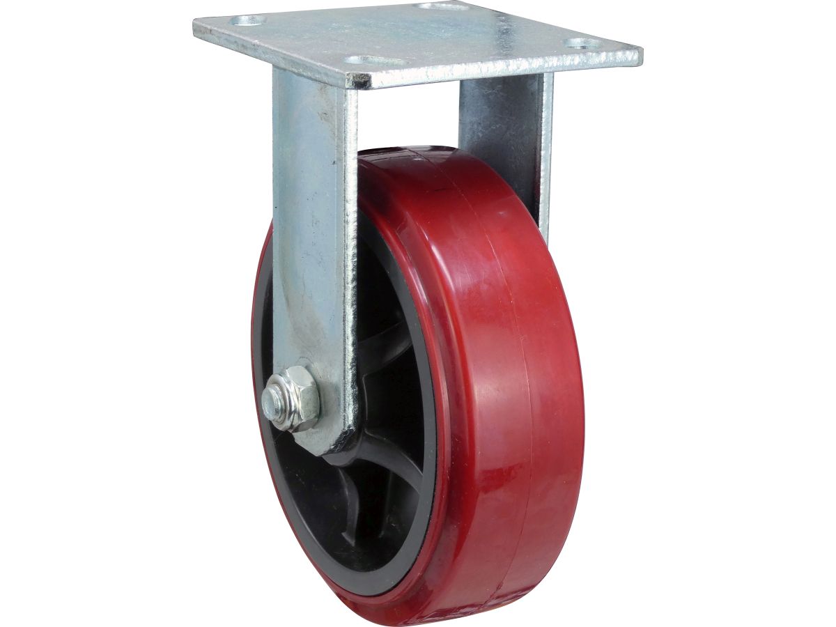 6-Inch Polyurethane Rigid Caster, 900-lb Load Capacity