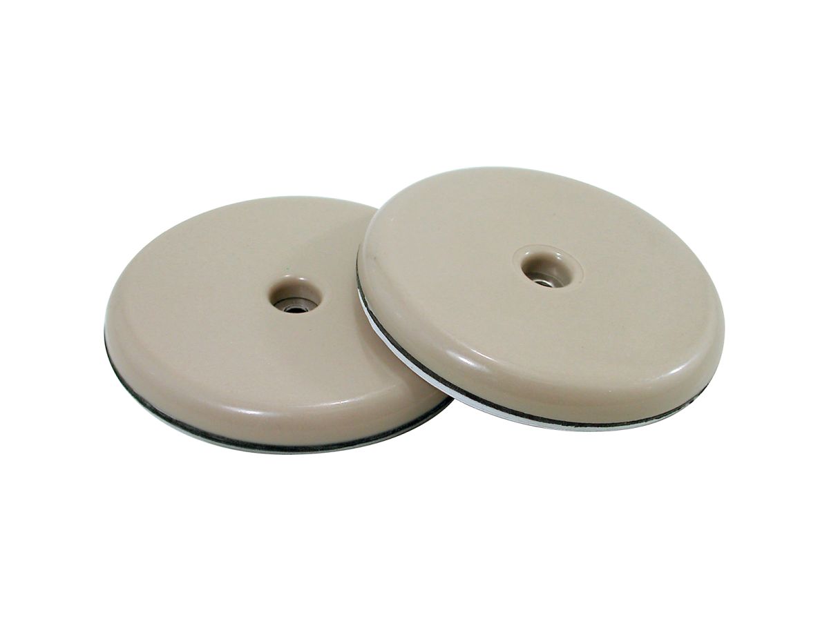 2-Inch Round, Adhesive Slide Glide Furniture Sliders, Beige, 4-Pack