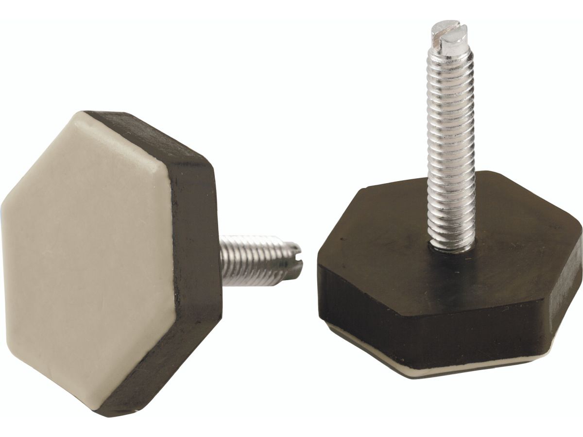 1-1/2-Inch Slide Glide, Hex-Base Furniture Sliders with Threaded Stem, Beige, 4-Pack