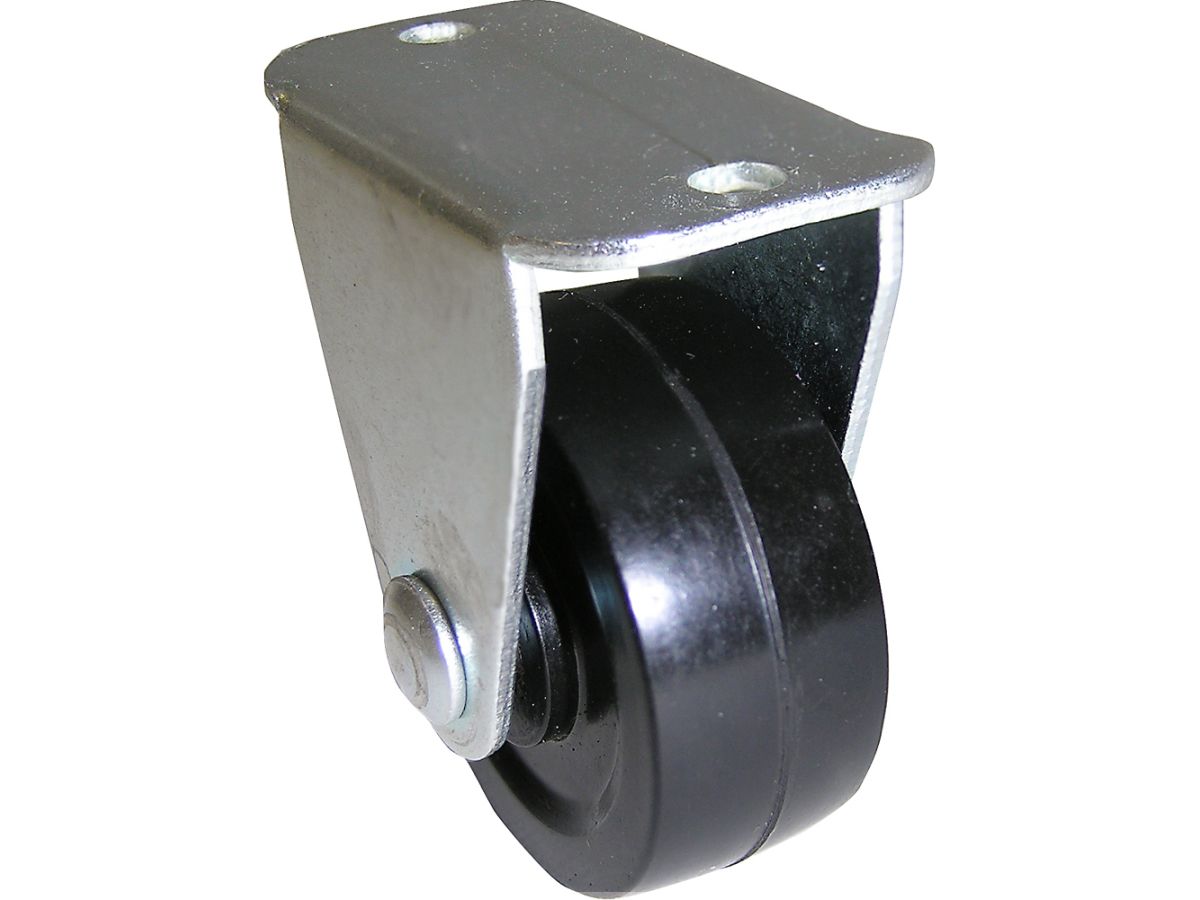 1-1/4-Inch Rubber Rigid Plate Caster, 30-lb Load Capacity