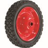 7-Inch Semi-Pneumatic Rubber Tire, Steel Hub with Ball Bearings, Diamond Tread, 1/2-Inch Bore Centered Axle