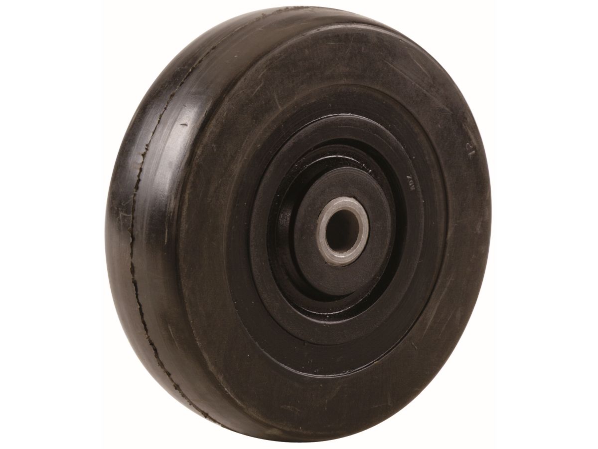 8-Inch Hand Truck Replacement Wheel, Solid Rubber, 2-1/2-Inch Ribbed Tread, 5/8-Inch Bore Offset Axle