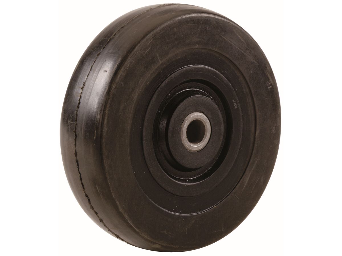 10-Inch Hand Truck Replacement Wheel, Solid Rubber, 2-1/2-Inch Ribbed Tread, 5/8-Inch Bore Offset Axle