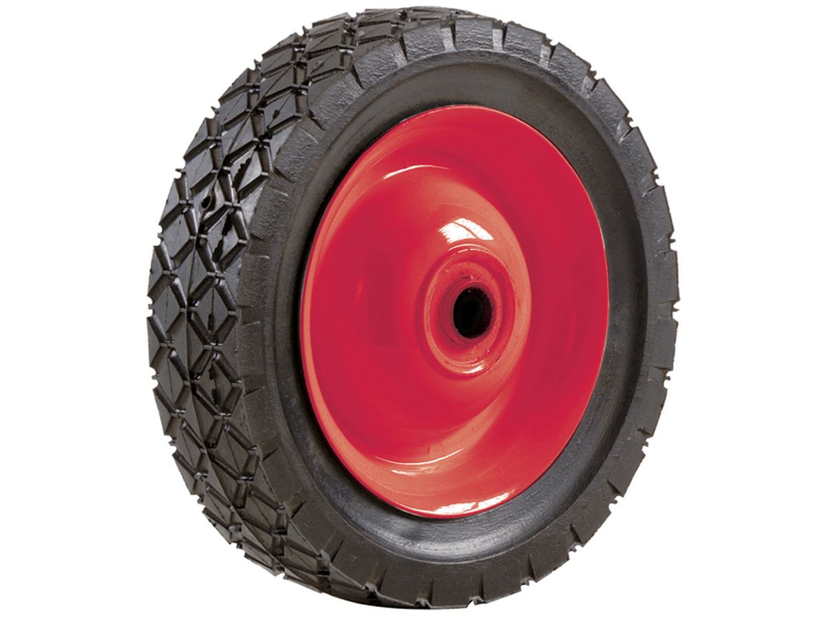 6" Semi Pneumatic Rubber Wheel Diamond Tread Off-Set Hub, 1/2" Bore, 1-3/4" Hub Length